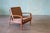 Mid-Century Modern Vintage Plaid Lounge Chair Slat Wood Back For Sale - Image 3 of 9