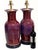 each large and richly glazed vase of baluster form with wiped rim and base featuring striated and speckled oxblood glazed...