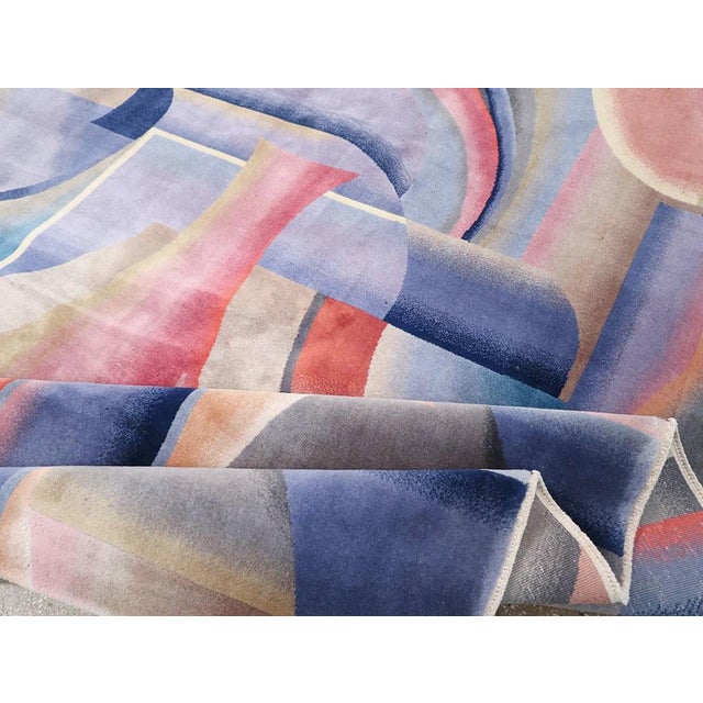 Vortex Three Dimensional Vintage Chinese Rug - 7'9" x 9'9" For Sale - Image 4 of 5