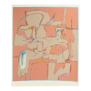 1981 Abstract Mixed Media Painting by Harry Hilson