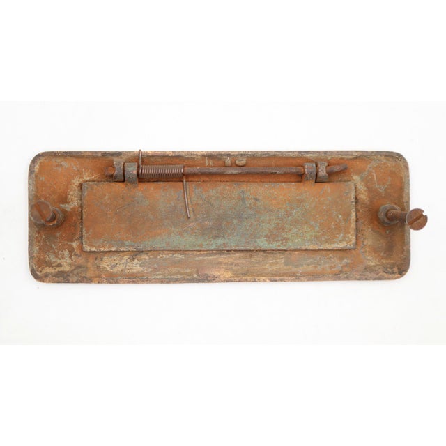 Traditional Vintage 6.875 In. Brass Spring Loaded Letters Mail Slot For Sale - Image 3 of 3