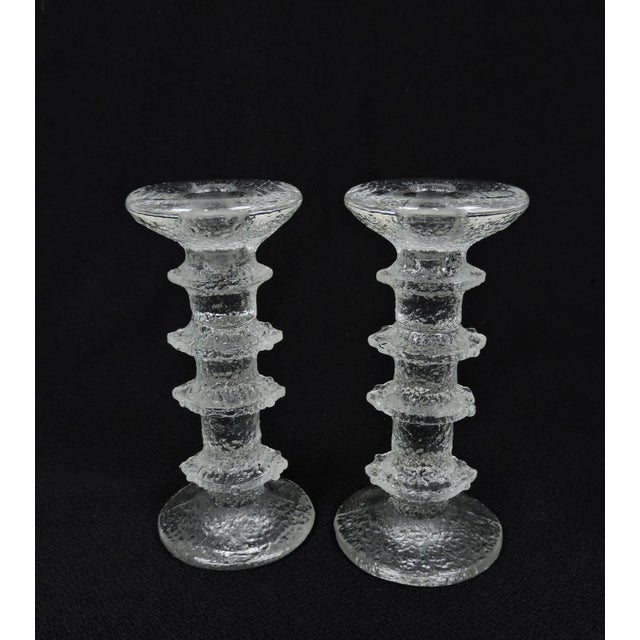 Iittala 1970s Iittala Festivo Glass Candlesticks by Timo Sarpaneva - Set of 8 For Sale - Image 4 of 11