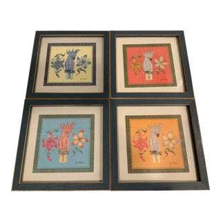 Jim Thompson Cockatoos, Framed, a Set of 4 For Sale