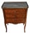 1900 French Louis XV Walnut Satinwood Marble Top Nightstand Bedside Table For Sale