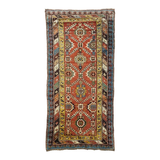 Antique Kazak Rug 3'8'' x 8'1'' For Sale
