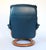 Vintage Ekornes "Stressless" Navy Blue Leather Reclining Chair & Ottoman For Sale - Image 9 of 12