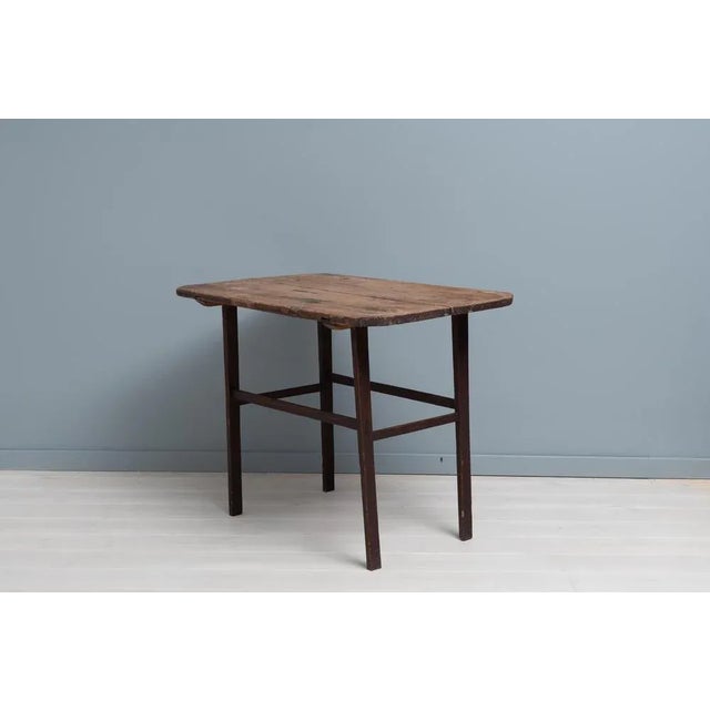 19th Century Swedish Folk Art Pine Side Table For Sale - Image 6 of 11