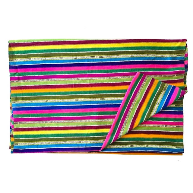 Vintage Guatemalan Textile in Bright Colors With Jaspe Ikat Detail, Just Over 5 Yards For Sale - Image 11 of 14