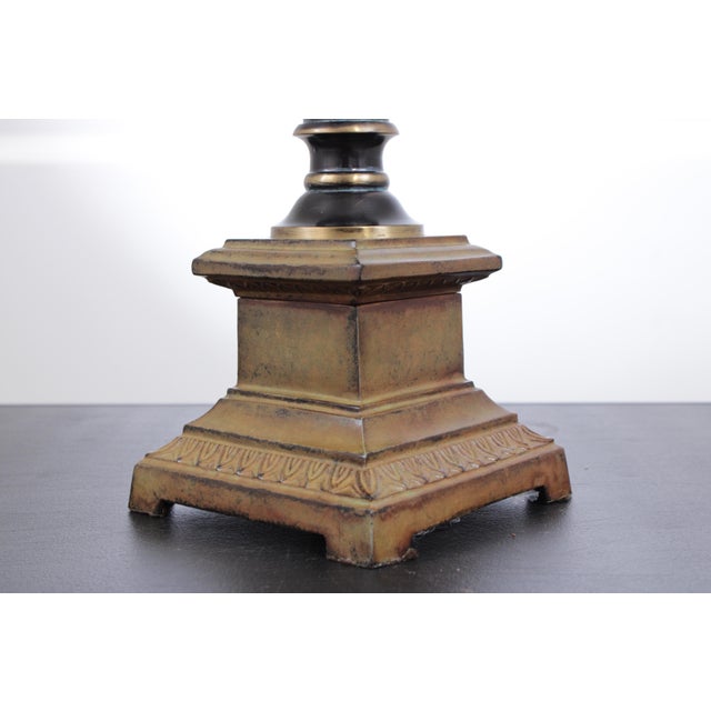 Bronze 1980s Neoclassical Decorative Bronze Urn With Figural Side Mounts For Sale - Image 8 of 11