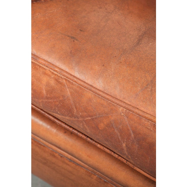 Vintage Sheepskin Armchair with Decorative Nails For Sale - Image 12 of 13