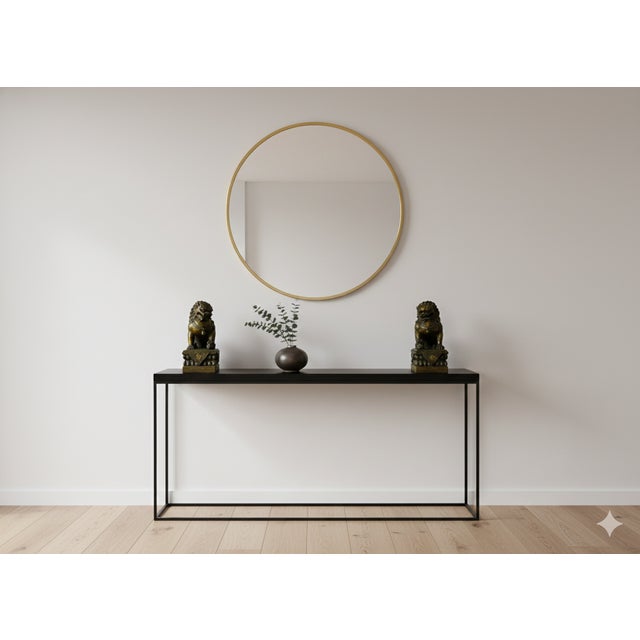 Gold Pair Vintage Copper Color Metal Rustic Fengshui Foo Dog Lions Figures For Sale - Image 8 of 9