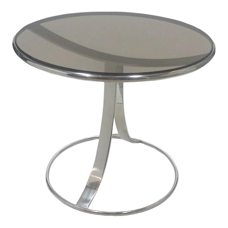 Steelcase コーヒーテーブル 1970s Gardner Leaver Gardner Leaver End Table Steelcase Chromed Steel Industrial Round