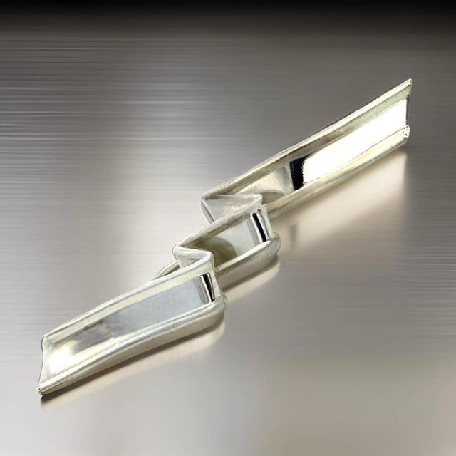 Late 20th Century Tiffany & Co Estate Wave Brooch Sterling Silver For Sale - Image 9 of 13