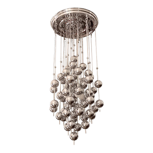 1970s Space Age Chrome Cascade Chandelier by Verner Panton for J. Lüber Ag