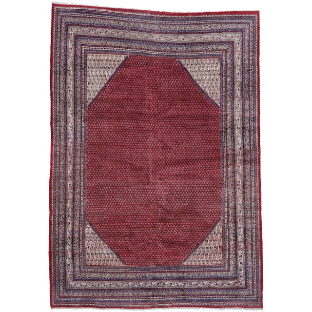 Vintage Persian Sarouk Mir Boteh Rug - 11'05 X 15'11 For Sale - Image 9 of 9
