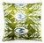Handmade 16x16 Velvet Throw Pillow – Green, Blue, and White Ikat Pattern With Down Insert For Sale - Image 4 of 5
