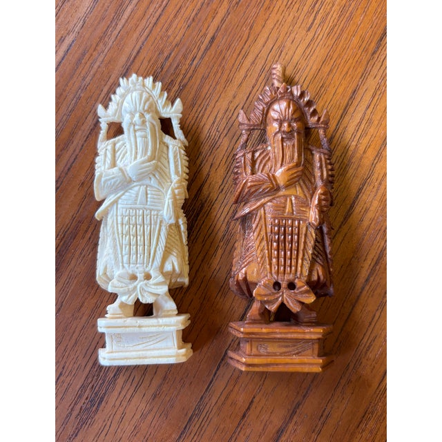 Hand-Carved Chinese Bone Export Travel Chess Set Early 20th Century For Sale - Image 4 of 12