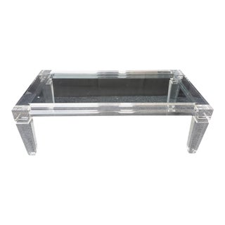 1970s French Lucite Coffee Table For Sale