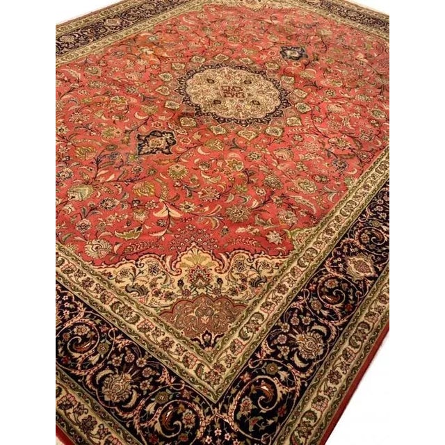 2010s 2010s Rust Persian Silk & Wool Tabriz For Sale - Image 5 of 9