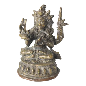 Early 20th Century Chinese Tibetan Bronze Buddha Bodhisattva Mahakala Figure