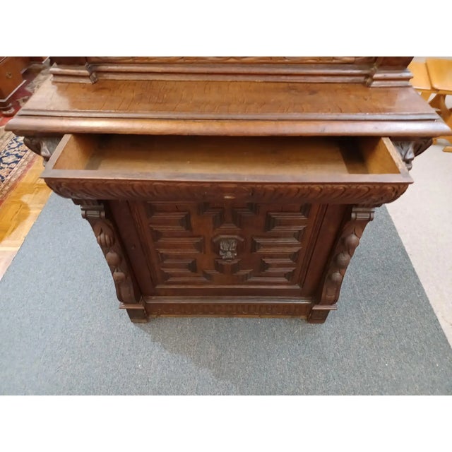 Brown Antique French Hunt Cupboard Bookcase For Sale - Image 8 of 12