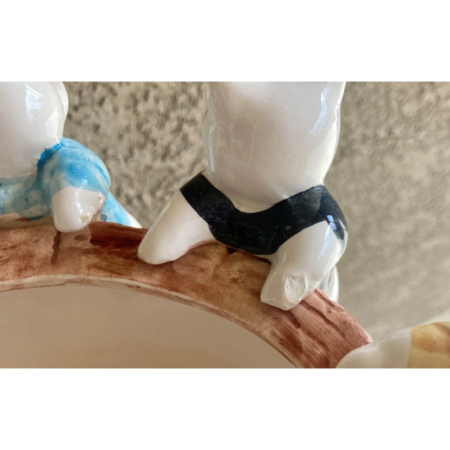 Off-white Mid 20th-Century “Circle of Piglets” Earthenware Cachepot For Sale - Image 8 of 13