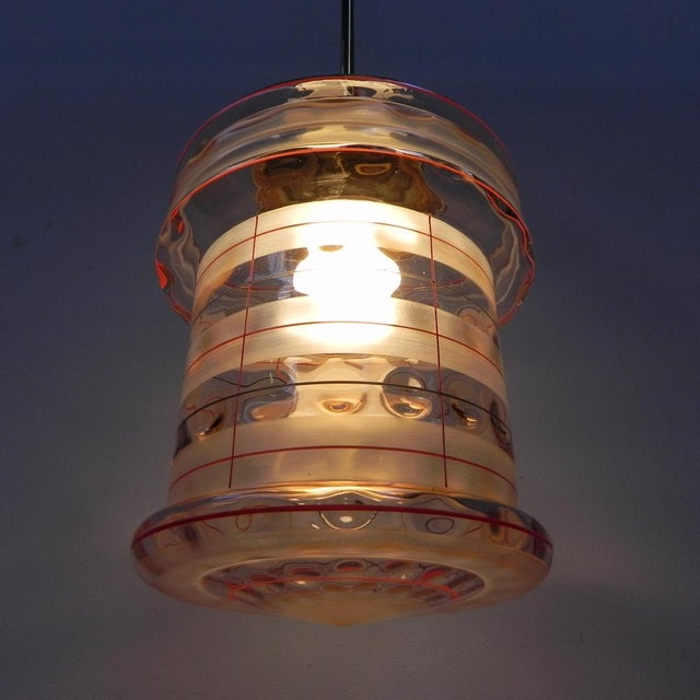 Art Deco Hanging Lamp with Pink Glass Shade For Sale - Image 9 of 18