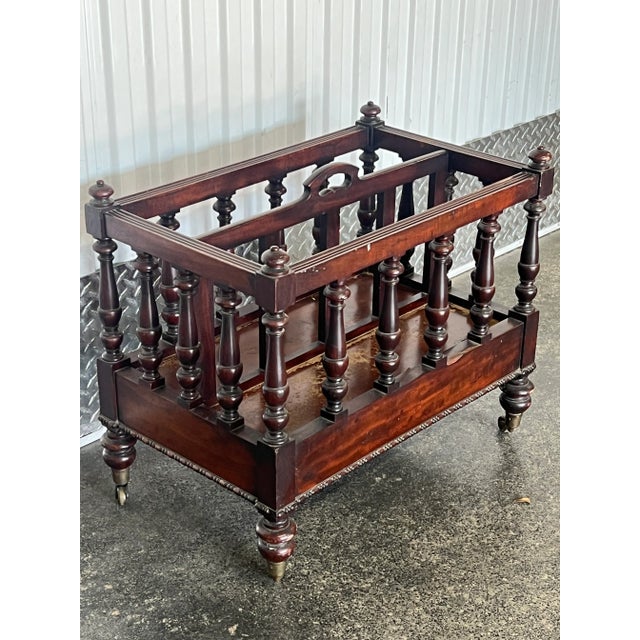 Victorian Large 19th Century English Canterbury With Wheels For Sale - Image 3 of 8