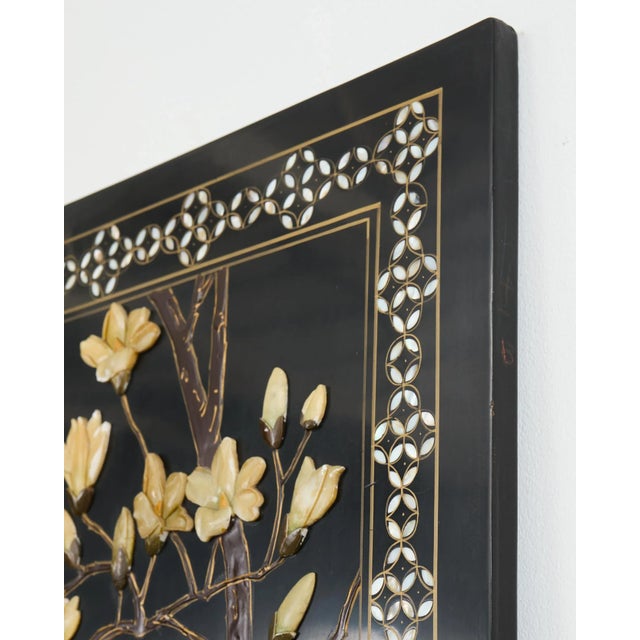 Chinese Six Panel Carved Soapstone Coromandel Lacquer Screen For Sale - Image 14 of 18