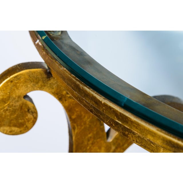Hollywood Regency Gilt Center Table, Two Tier Glass Top For Sale - Image 9 of 13