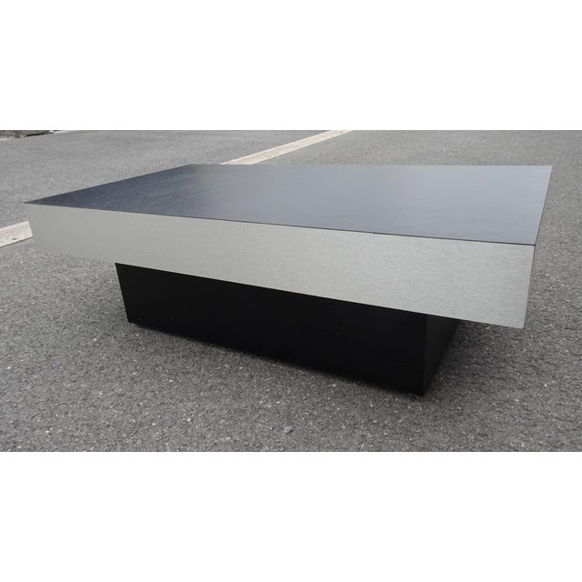 Minimalist Brushed Aluminium Coffee Table from Roche Bobois, 1970s For Sale - Image 16 of 18
