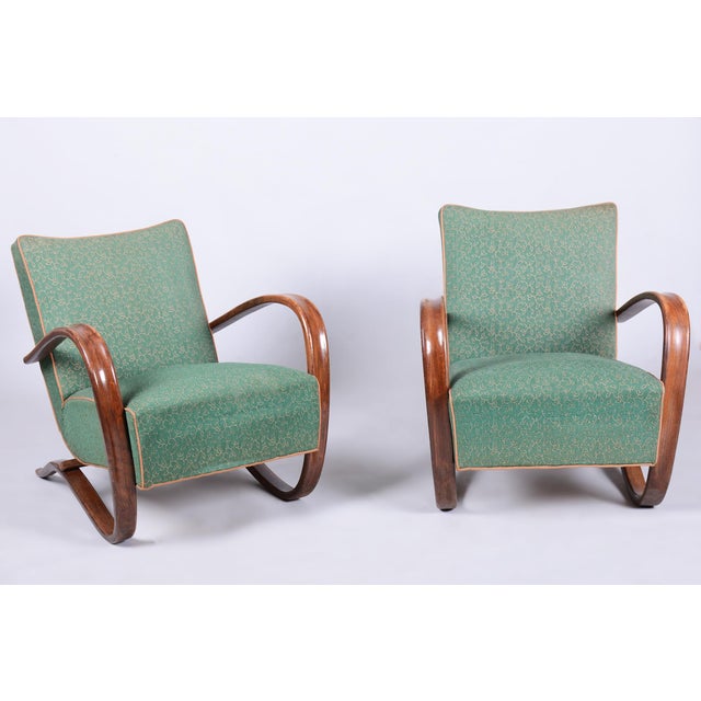 Czech Art Deco H-269 Lounge Chairs by Jindrich Halabala for Up Závody, 1930s, Set of 2 For Sale - Image 15 of 15