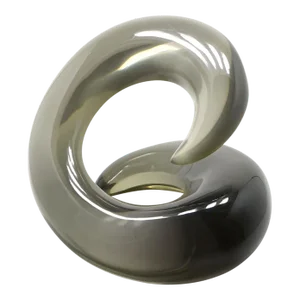 Mid-Century Modern Abstract Spiral Gray Lucite Acrylic Sculpture