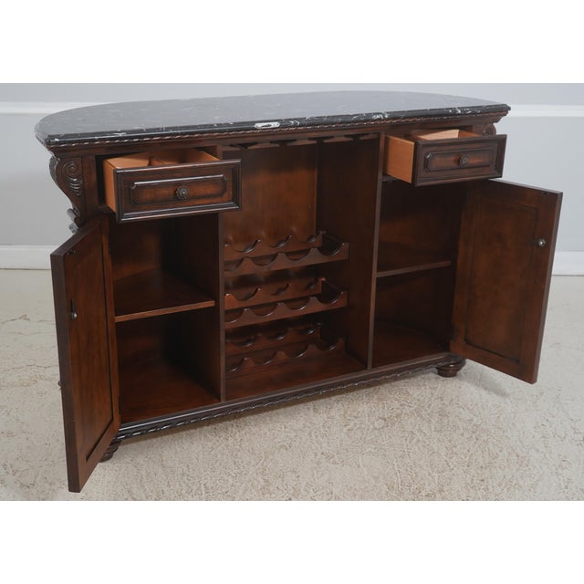 Marble Top Free-Standing Bar With Wine Rack For Sale - Image 4 of 18