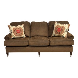 George Smith Bespoke Scroll Arm Sofa For Sale