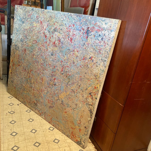 Nice artwork by John frates, large nice, mid century modern, COA, can be hung multi directional, 68x56x2 in.