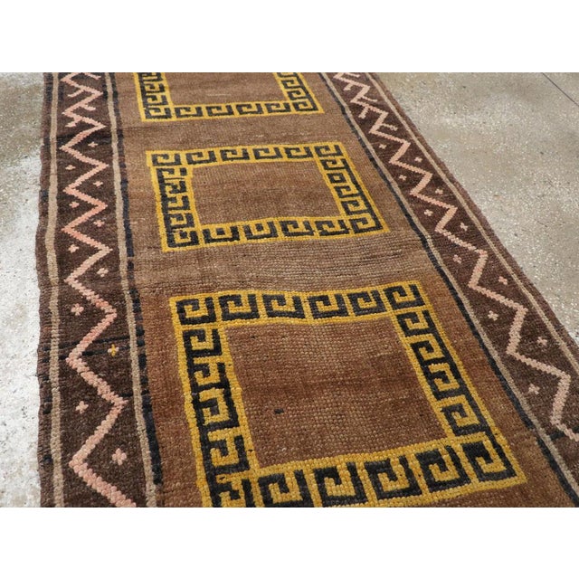 Mid 20th Century Galerie Shabab Collection Mid-20th Century Turkish Anatolian Tribal Runner For Sale - Image 5 of 10