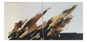 Christian Feltin, Lelan Rocheux-Diptych, Acrylic on Canvas