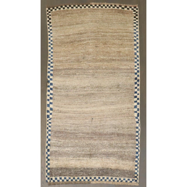 Zabihi Collection Persian Gabbeh Checker Border Small Rug For Sale - Image 11 of 11