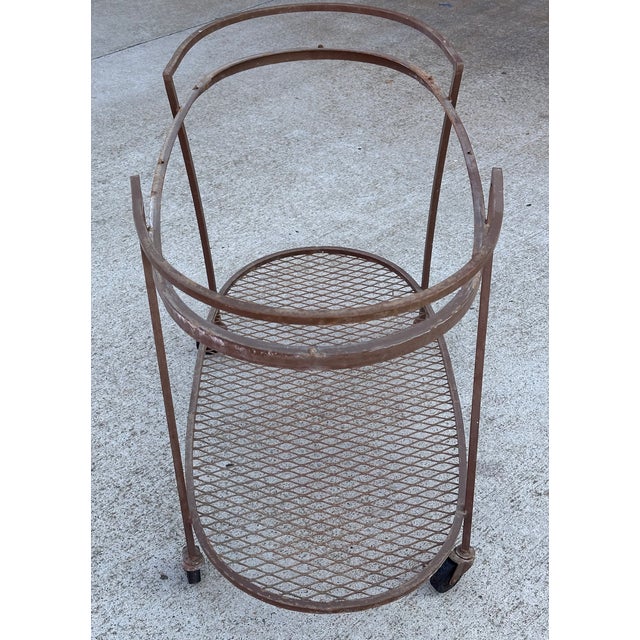 Russell Woodard Mid-Century Modern Russell Woodard Style Outdoor Bar Cart For Sale - Image 4 of 5