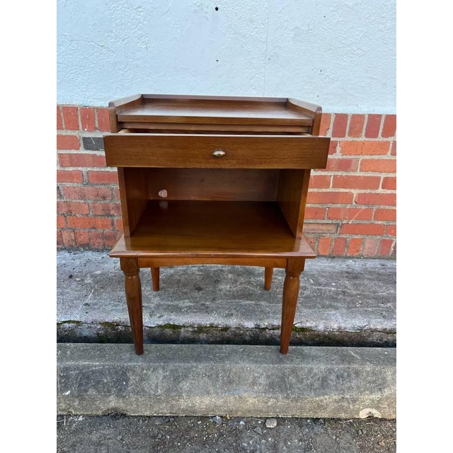 Vintage regency style 2 tier 1 Drawer side table nightstand This nightstand features a single drawer over an open cabinet...