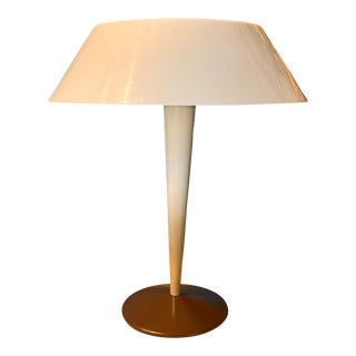 1960s Lightolier Ufo Saucer Table Lamp by Gerald Thurston Acrylic With Mesh Top For Sale