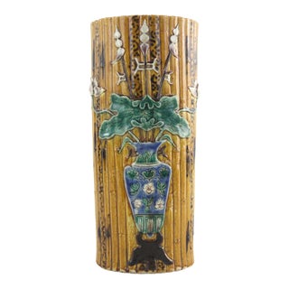 Faux Bamboo Vases in Porcelain. Chinese, Late 19th Century For Sale