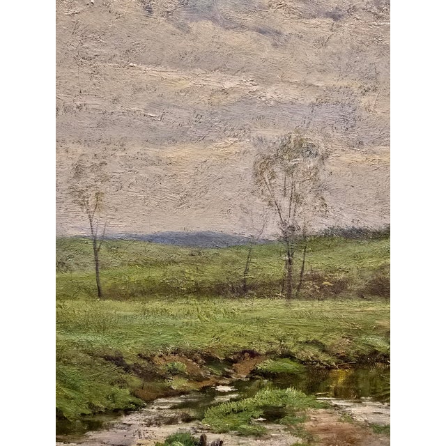 Olive Parker Black "Trout Stream" Original 1910s East Coast Impressionist Oil Painting For Sale - Image 11 of 13