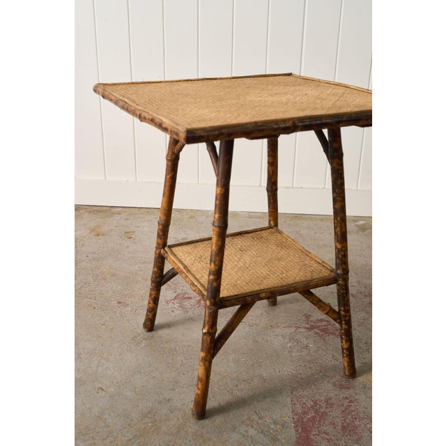 19th Century Tortoise Bamboo Two-Tiered Table For Sale - Image 9 of 11