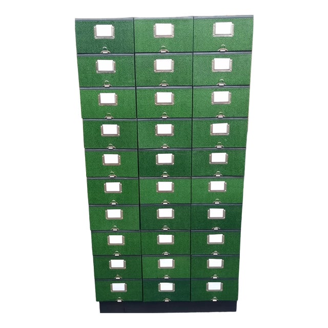 Mid-Century Modern Highboard with File Boxes, 1950s, Set of 30 For Sale