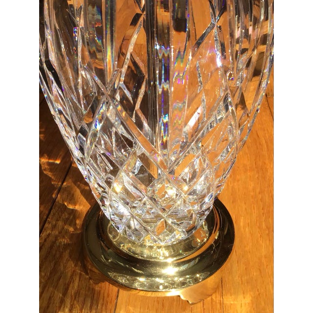 Traditional Vintage Table Lamp Waterford Crystal Retired Araglin Design Pattern For Sale - Image 3 of 9