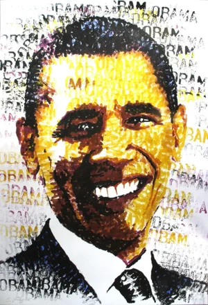 2008 Chris Britz 'Obama' Pop Art Multicolor,Yellow,Black & White Germany Offset Lithograph
