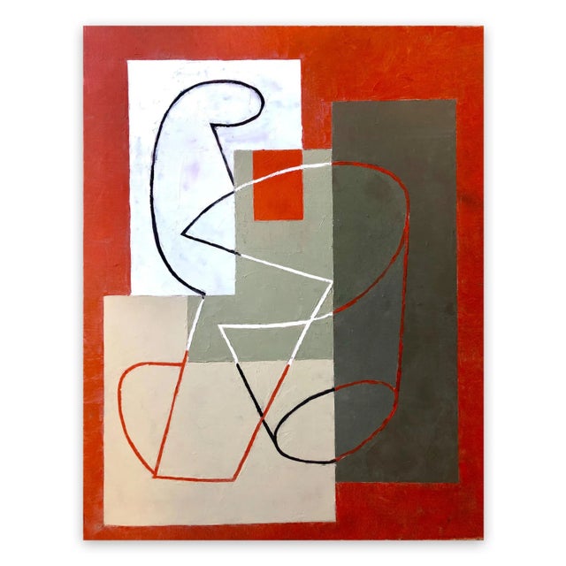 Jeremy Annear Jeremy Annear "Breaking Contour (Red Square) II", Painting For Sale - Image 4 of 4
