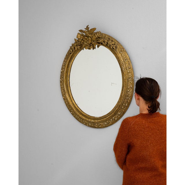 19th Century 19th Century France Gold Wood Mirror For Sale - Image 5 of 10